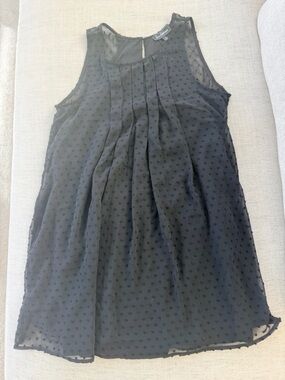 Sam Edelman Black Swiss Dot Sleeveless Chiffon Mini Dress